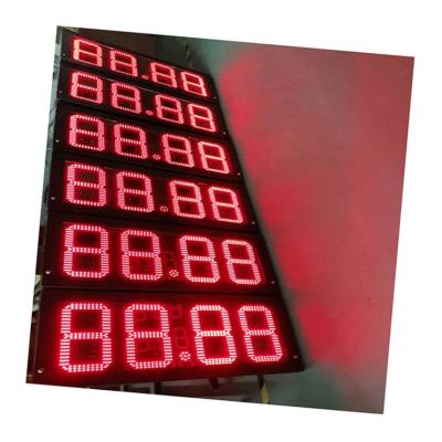 China Gas station pylon sign for station red gas price led display for sale