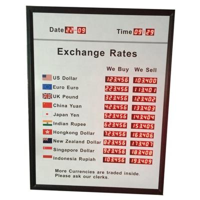 China Bank Airport Hotel Airport Hotel Bank LED Number Exchange Rate Display Board for sale