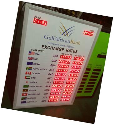 China Bank Airport Hotel Bank Rate Display Electronic Board Led Exchange Currency Screen for sale