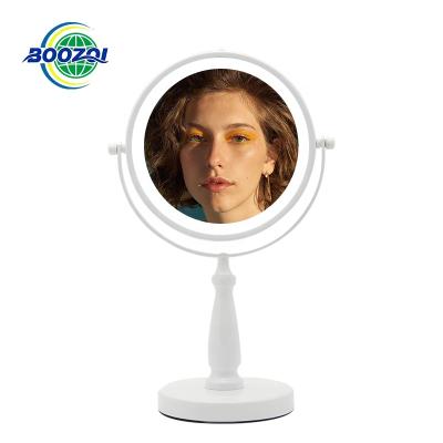 China Wholesale Lighted Mirror Manufacturers Round Table Cosmetic 3x Magnification Mirror Led Lighted Vanity Makeup Mirror With Light for sale