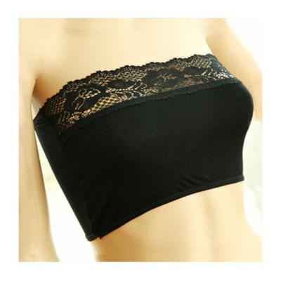 China Hot Selling QUICK DRY Hot Selling Strapless Push Up Radio Black Lace Tube Top Underwear for sale