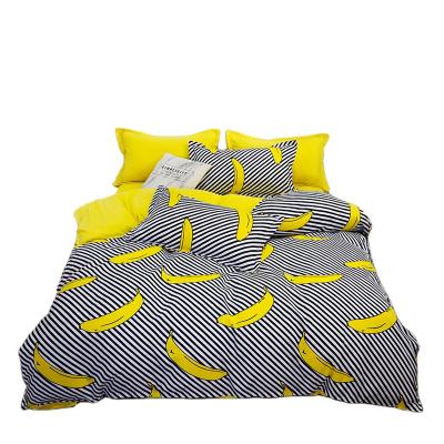 China Beautiful Modern 100% Polyester Banana Print Bedding Set for sale