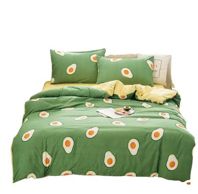 China Beautiful Modern 100% Polyester Bedding Set Sheet Set With Avocado Print for sale