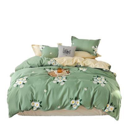 China Spring Modern 100% Polyester Bedding Set Flower Printed Bed Sheet Set for sale