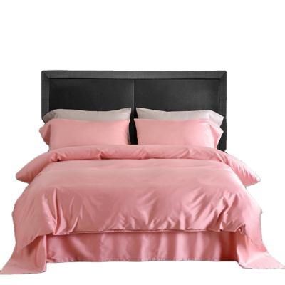 China Sale Nondisposable 100% Hot Pink 100% Cotton Bedding Set Solid Color 4pc Duvet Cover Comforter Set Sheet Set for sale