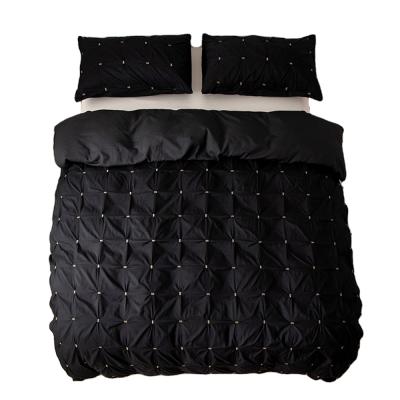 China Nondisposable Hot Selling Amazon Square Solid Color Black Embroidered Pillow for sale