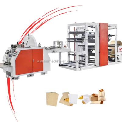 China Customized designs v bottom paper bag making machine for flexo printing machine for sale