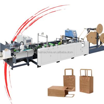 China Kraft Shopping Paper Bag Flat Rope Handle Inserting And Pasting Making Machine for sale