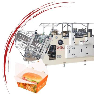 China XUANHAI ZF-800 Automatic Pizza Box Making Machine Burger Food Box Paper Lunch Box Making Machine for sale