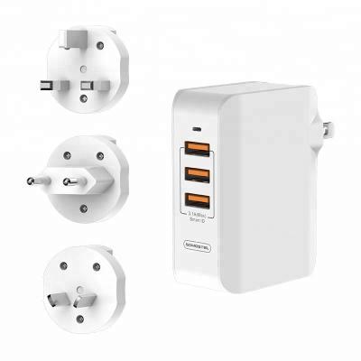 China Wholesale Mobile Phone 3 in 1 USB Phone Charger Adapter with 3 Left Plug/Wall Fast Chargers for Mobile Phone for sale