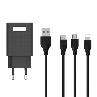 China Mobile Phone SMS-A77 Hign Speed ​​Charger Kit QC3.0 Fast Charging Charger With Usb 3.1A Fast Cable For V8 Charger for sale