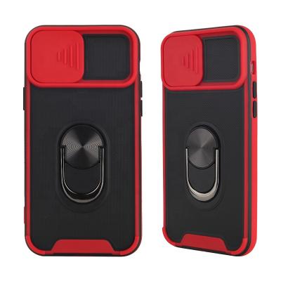 China Two Color Tablet Push Window 360 Bracket Cell Phone Case Anillo Shockproof Fundas for sale