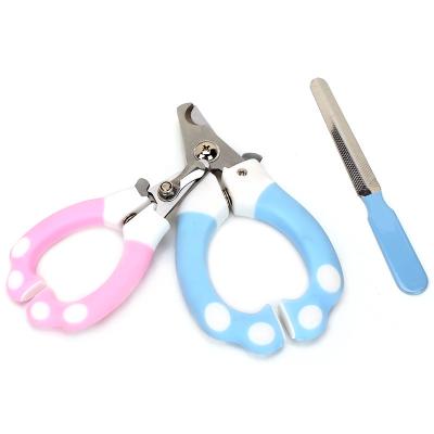 China Custom Stored LOGO Stainless Steel Cat Dog Clippers Pet Safety Use Claw Nail Scissors Home Trimmer Wholesale Nail Scissor File Sets for sale