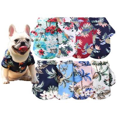 China Cat Dog Shirt Beach Seaside Summer Floral Print Breathable Cool Clothes Sweatshirt Custom Various CLASSIC Hawaiian Style For Pets for sale