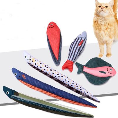 China Cat Toy Wholesale Custom Pet Intercative Fold Paper Catnip Fish Stocked Canvas Fishes Teasing Cat Toys for sale