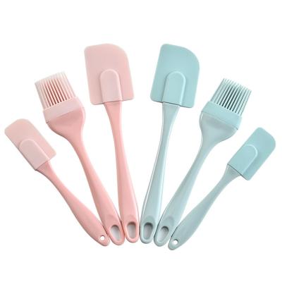 China Homatter 3PCSSet Tool Silicone Baking Spatula Scraper DIY Cake Bread Butter Spatula Kitchen Oil Cream Viable Nonstick Brush Scraper for sale