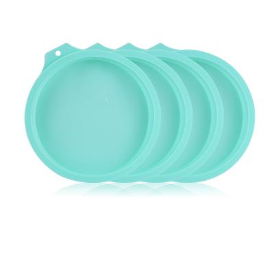 China 6-8 Inch Non-Stick Silicone Viable Round Colorful Cake Mold Making Pan Set Silicone Pizza Mold Bake for sale