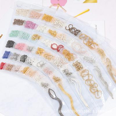 China Wholesale 6 Metal Hoop 3D DIY Metal Nail Art Decorations Gold Hollow Nail Art Nails Manicure Accessories for sale