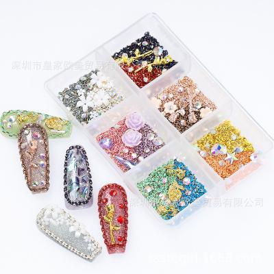 China Misscheering Metal Mixed Crystal Rhinestone Caviar Chain 3D Rhinestone Nail Art Decorations Beads DIY Nail Jewelry Box Nail Accessories for sale