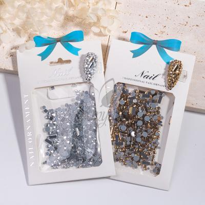 China Shiny Mixed Glass Nail Art Decorations Manicure Accessories Tool Sizes ab of Crystal Multicolor Crystal Nail Rhinestones for sale