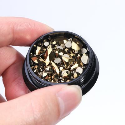 China Craft Art Crystal Rhinestones Art Rhinestone Nails Mix Flat Back Non Hotfix Crystal Nail Wholesale Glass Crystal Stone ab for sale