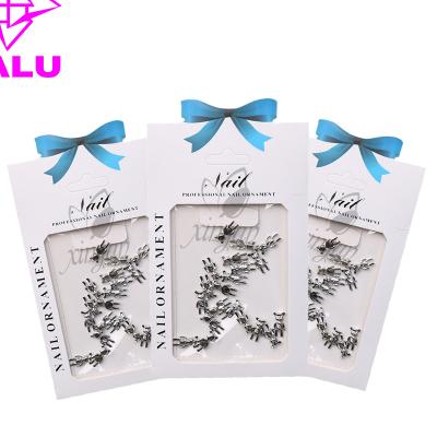 China 20PCS/PACK Retro Metal Alloy Nail Art Charms Decoration Design Bow Bear Ornaments Nail Accessories For DIY Manicure for sale