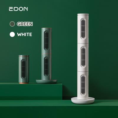 China Price Good Quality Segmented Design Tower Fan Manufacturer White Green Home Standing Bladeless Tower And Pedestal DC Electric Air Fans With Remote Control for sale