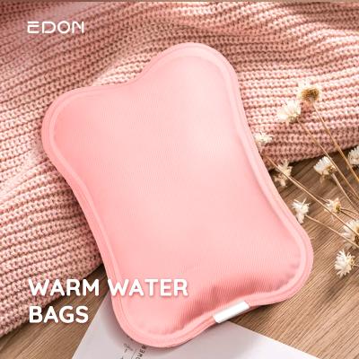 China Automatic Logo Custom Logo Denim PVC Woman Winter Power Cut-off Bottle Holder Rechargeable Electric Heating Hot Water Bag for sale