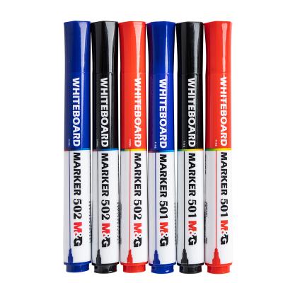 China Economical Dry Erasable Quick Dry Ink Round Red Blue Black Marker Pens Whiteboard Marker M&G Tip Chisel Tip Whiteboard Markers Office Supply for sale