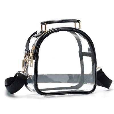 China New Durable Wholesale Cheap Transparent Clear Large Capacity Shoulder Bag Stadium Approved for sale