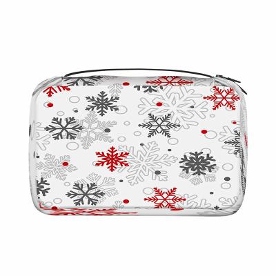 China Fashion Durable Promotional Cheap Printing Polyester Hanging Type Travel Cosmetic Bags For Women for sale