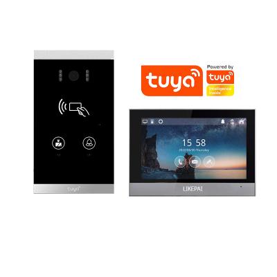 China TuyaSmart Residential Video Intercom Kit Video Intercom Kit Waterproof IC Card ID Villa Door Walkie Talkie Family Apartment Linkage Open for sale