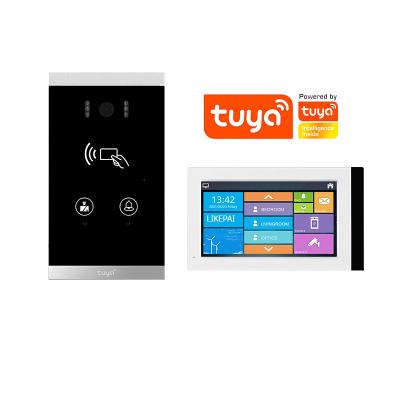 China TuyaSmart Residential Video Intercom Kit Video Intercom Kit Waterproof IC Card ID Villa Door Walkie Talkie Family Apartment Linkage Open for sale