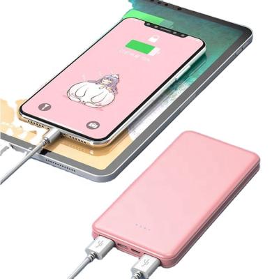 China Support Fast Fast Charger Charging Charging Power Bank 10000mah Portable With USB Cable OEM Logo Print for sale