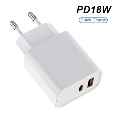 China Fast Charging QC3.0 LAPTOP Mobile Phone Charging Palladium 18W Charger USB Wall Charger TYPE-C 110-220V Travel Home Charger for sale