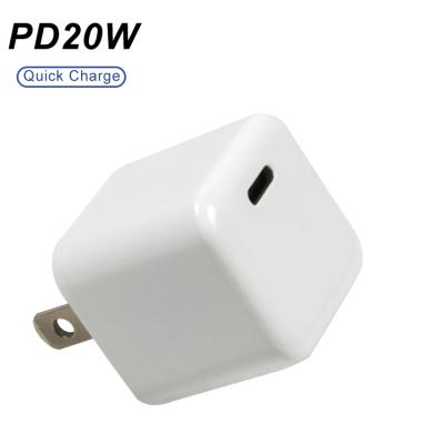 China 20W MINI Charger Ultra Small Size USB Wall Charger TYPE-C 110-220V Travel Home Charger QC3.0 Mobile Phone Fast Charging for sale