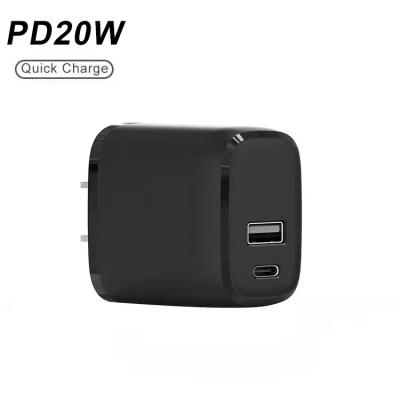 China Mobile Phone 20W MINI Charger Ultra Small Sze USB Wall Charger TYPE-C 110-220V Travel Home Charger Palladium Fast Charging Mobile Charging for sale