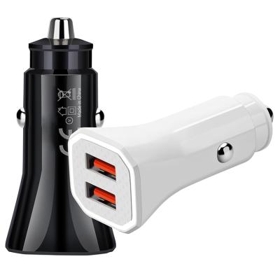 China UniversalÂ   Fast Charge 12-27.5W Car Fast Charger Adapter Dual Port Multi Device USB Car Charger For Phone for sale