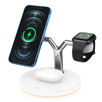 China Mobile Phone 3 in 1 Stand Holder 15W Wireless Fast Wireless Charger for Mobile Phone for Watch for sale