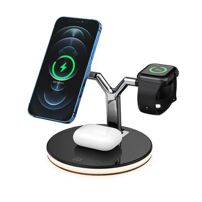 China QC3.0 15W 3 in 1 magnetic wall charger, wireless charging stand, for iphone 12 series, and all magnetic products for sale