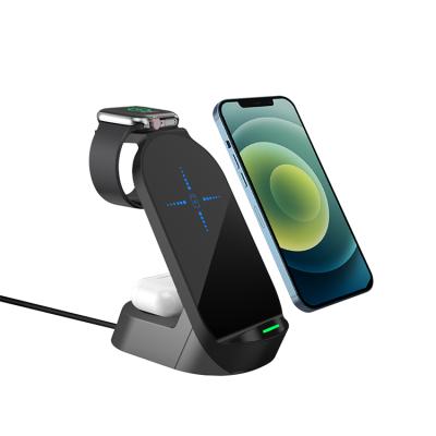 China Multifunctional Qi Wireless Charger 4-in-1 Charger Stand Power Adapter for Mobile Phones, Watch, Earbuds for sale