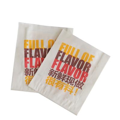 China Print Disposable Grease Proof Coated Craft Paper Bag for Fast Food Takeaway Food Packaging for sale