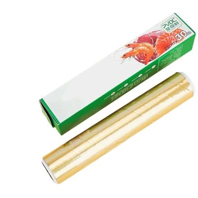 China Fresh Safe Transparent PVDC Food Wrap Cling Film Roll For Vegetable  Customized for sale