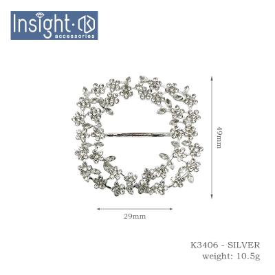 China Wholesale Square Vintage Rhinestone Belt Buckle Flower Cavity Square Design Crystal Belt Buckle For Bow for sale