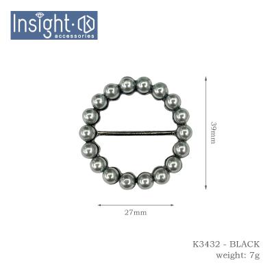 China Wholesale Hpt Round Pearl Belt Buckle Custom Inside Diameter 27mm Round Belt Buckle For Shoes for sale