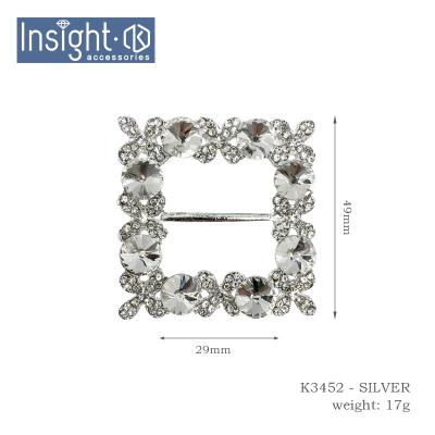 China 2021 New Square Metal Belt Buckle Crystal Glass Belt Buckle Rhinestone Belt Buckle For Wedding Dress for sale