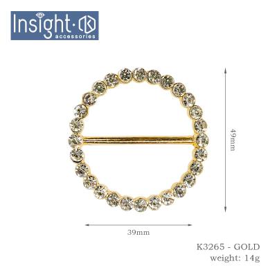 China Factory Sale Alloy Round Belt Buckle Around 40mm Rhinestone Belt Buckle Gold Custom Belt Buckle For Bag for sale