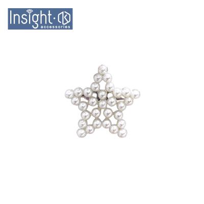 China Fashion Jewelry Zinc Alloy Wholesale Accessories Custom Star Brooches Bead Brooch Pin For Girls for sale