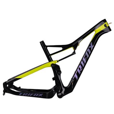 China 29er full carbon mountain bikes xc dual suspension frame t800 taiwan carbon fiber bicycle frame for sale