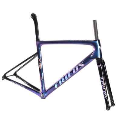 China Road Bikes 2021 new bicycle frame T1000 carbon road bike frameset disc brake with 142*12mm for sale